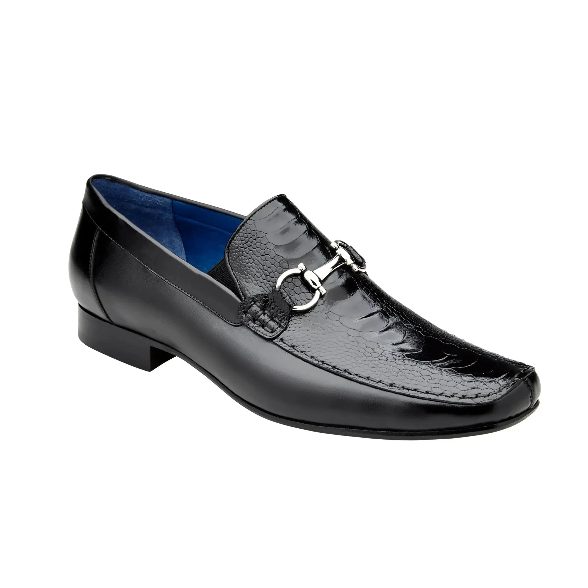 Belvedere Bruno in Black Genuine Ostrich Leg and Italian Calf Loafers