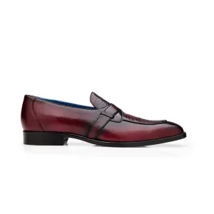 Belvedere Tornado in Antique Burgundy American Alligator and Italian Calf Leather Loafers