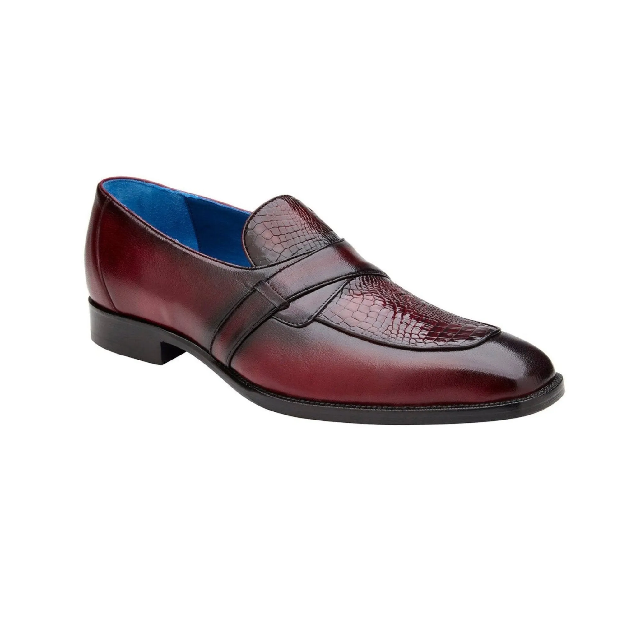 Belvedere Tornado in Antique Burgundy American Alligator and Italian Calf Leather Loafers