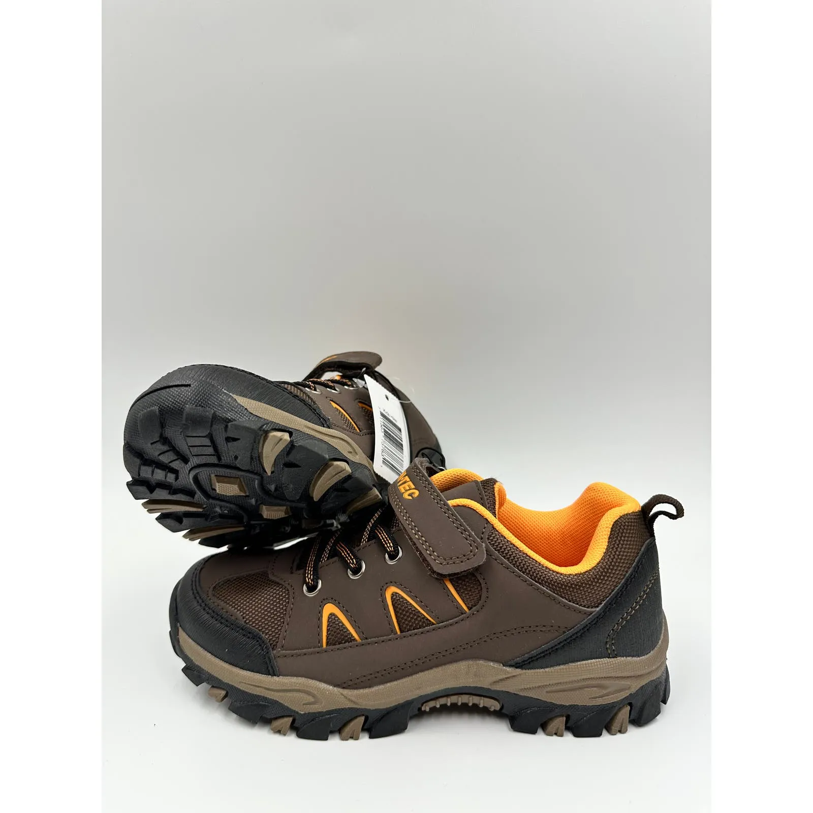 Big Kid Size 3.5, Preppy Low Top Brown Hiker w/ Synthetic Toe Cap and Heel Cover