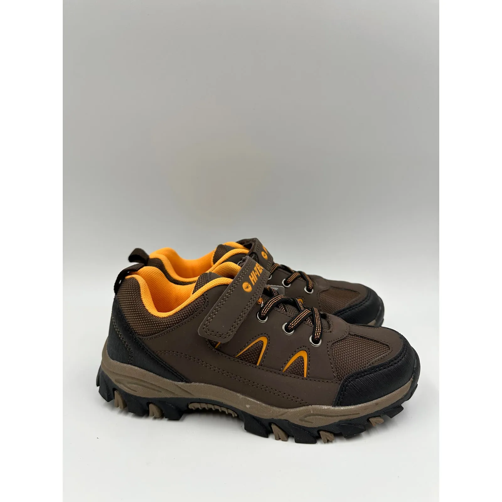 Big Kid Size 3.5, Preppy Low Top Brown Hiker w/ Synthetic Toe Cap and Heel Cover