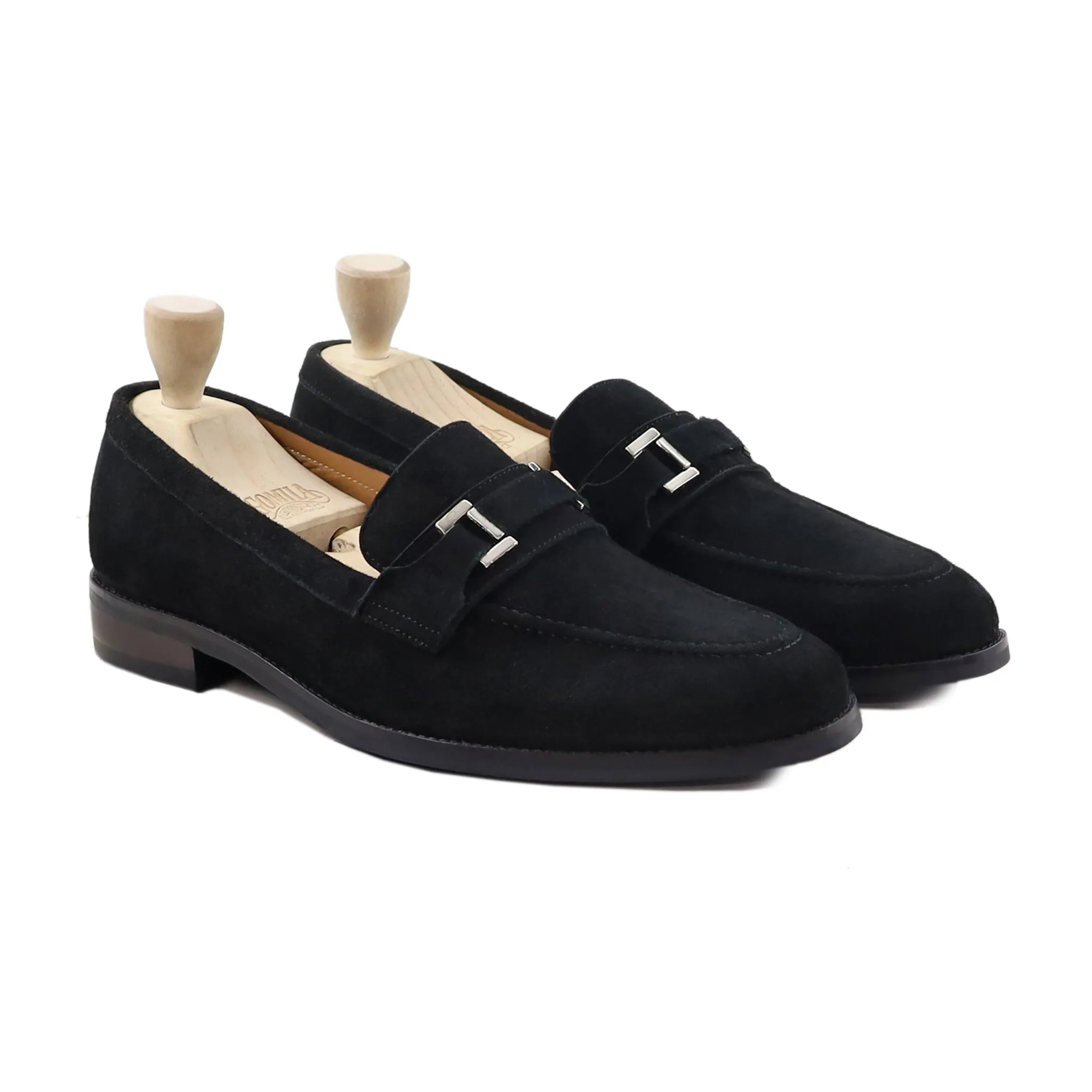 Briley - Men's Black Kid Suede Loafer