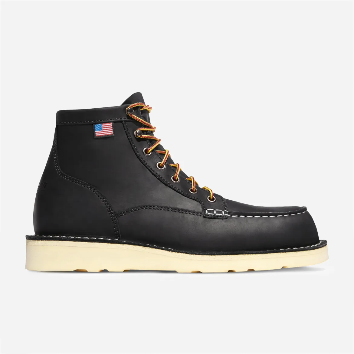 BULL RUN MOC TOE LEATHER BOOT - BLACK