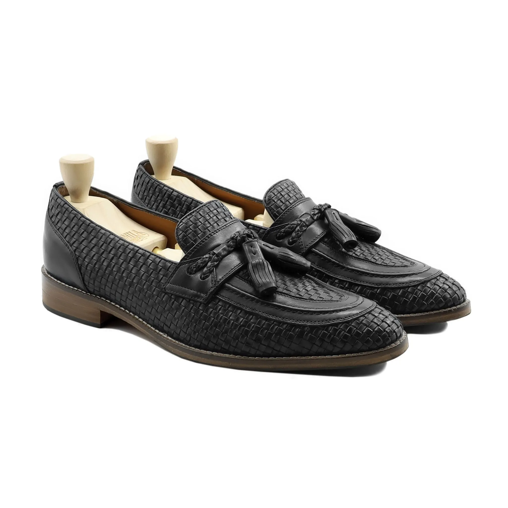 Burlington - Men's Black Hand Woven Calf Leather Loafer