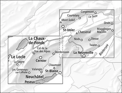 Chasseral - Vue des Alpes Walking Map 3315T