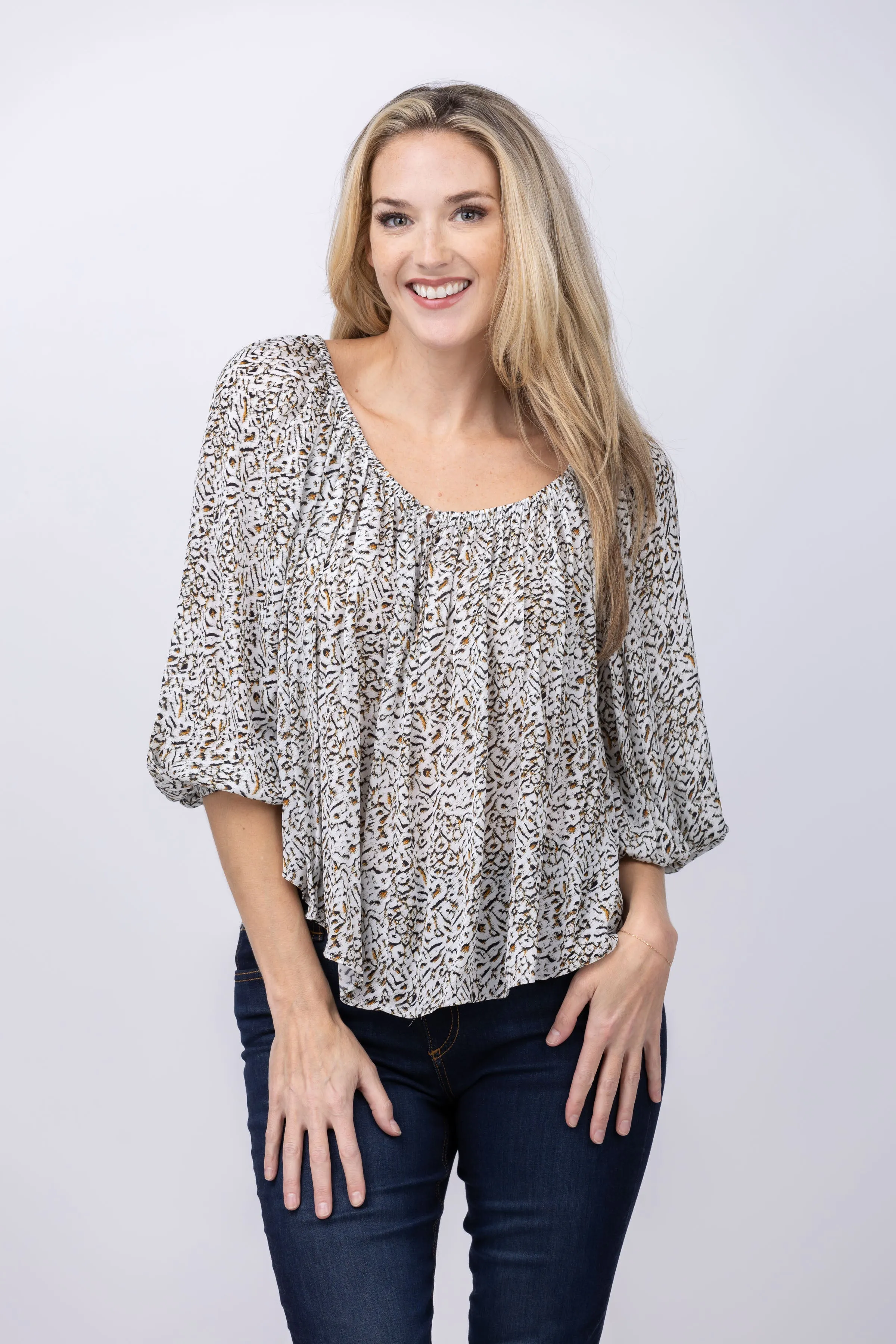 IRO Tannie Blouse in Camel/White