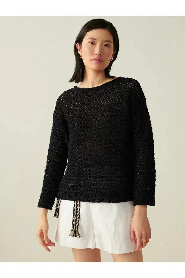 Italian Blend Crochet Crewneck