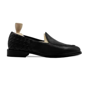 Ivanovic - Men's Black Calf and Hand Woven Calf Leather Loafer