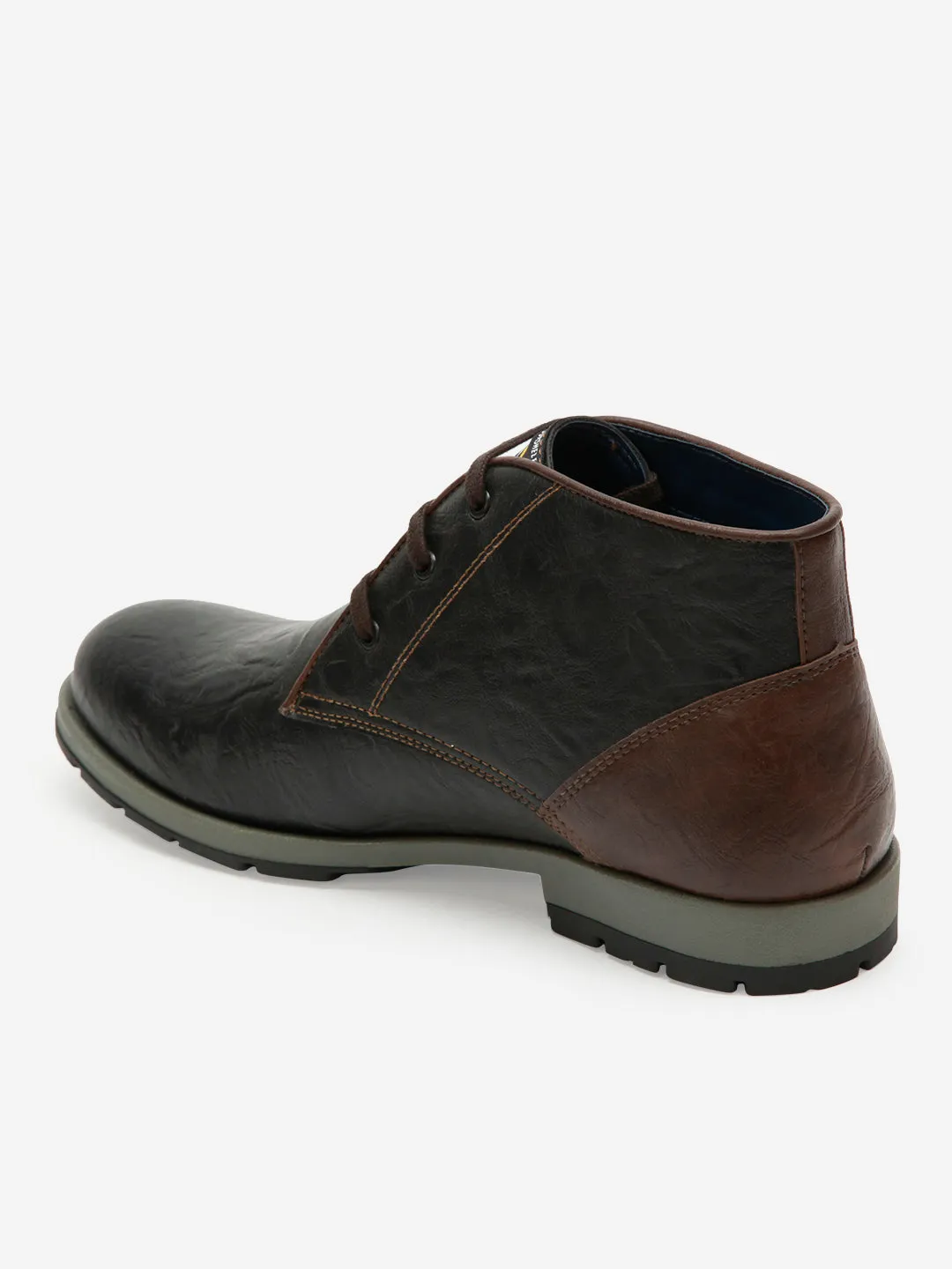 Men's Charcoal Black Round Toe Boot (IX1020)