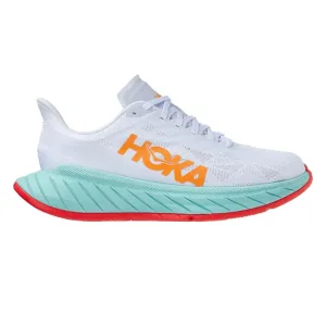 Mens Hoka Carbon X 2 - White / Blazing Orange