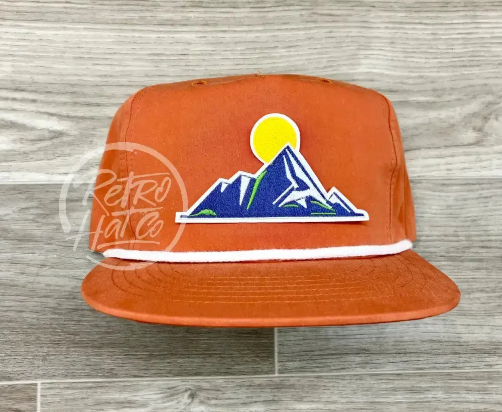 Mountain Patch on Retro Poly Rope Hat