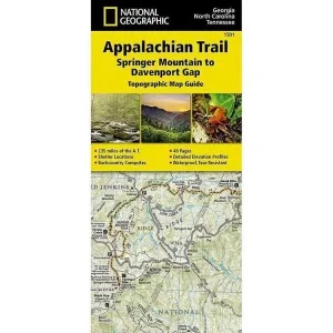 National Geographic Trails Illustrated Appalachian Trail: Springer Mountain to Davenport Gap Map [Georgia, North Carolina, Tennessee]