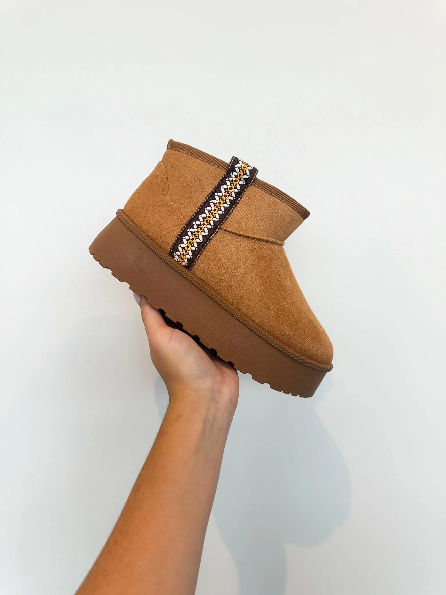 Platform Mini Boots- Camel