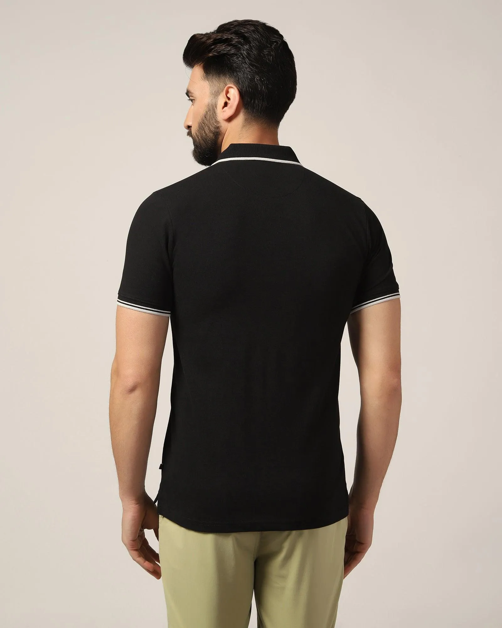 Polo Black Solid T-Shirt - Posh