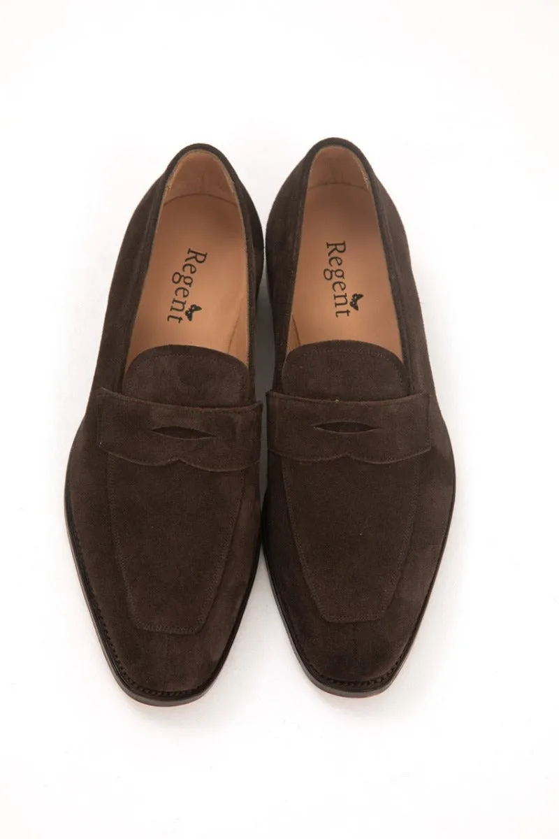 Regent - 'Henry George' Split-Toe Penny Loafer - Plough Suede