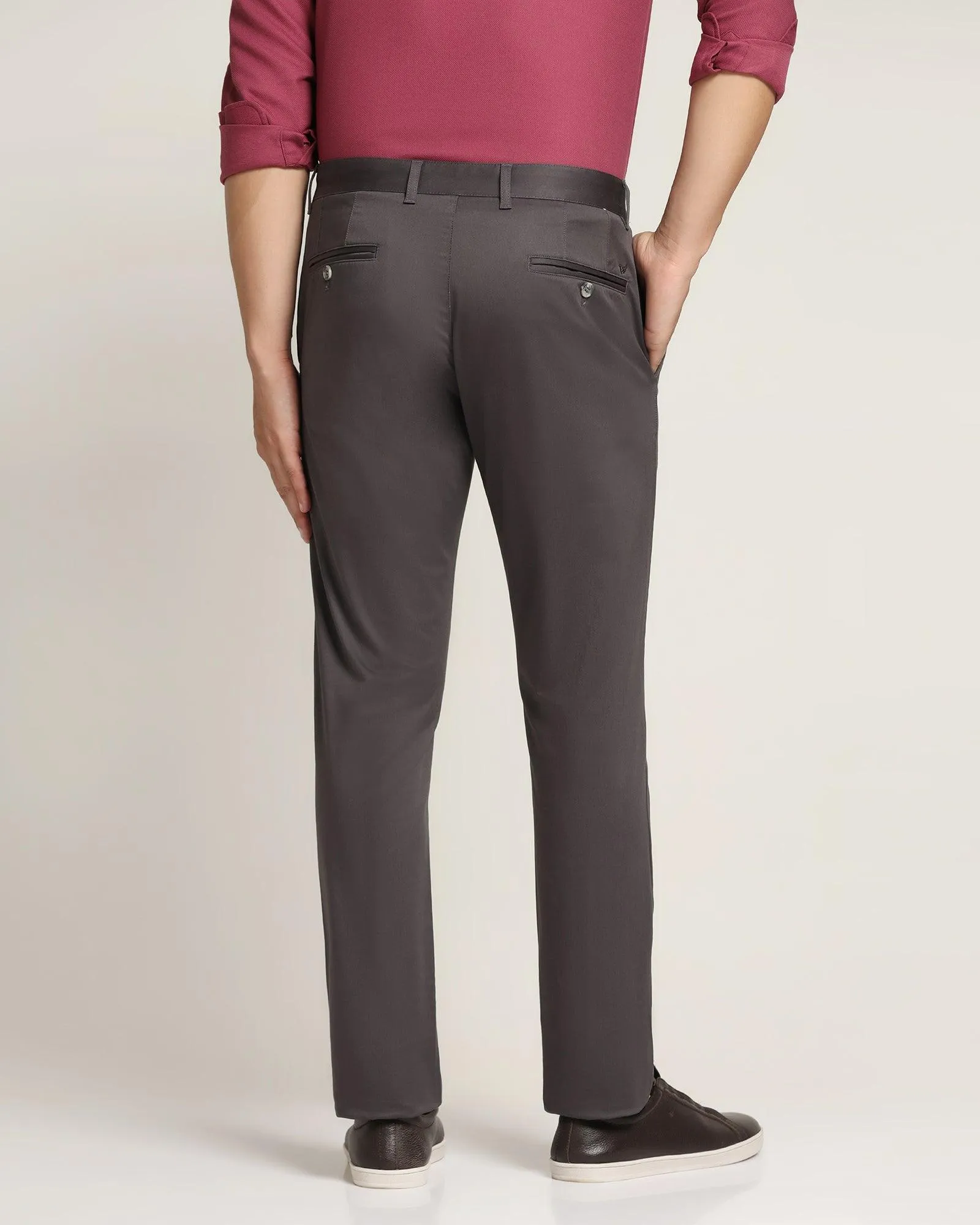 Slim Fit B-91 Casual Dark Grey Solid Khakis - Cultron