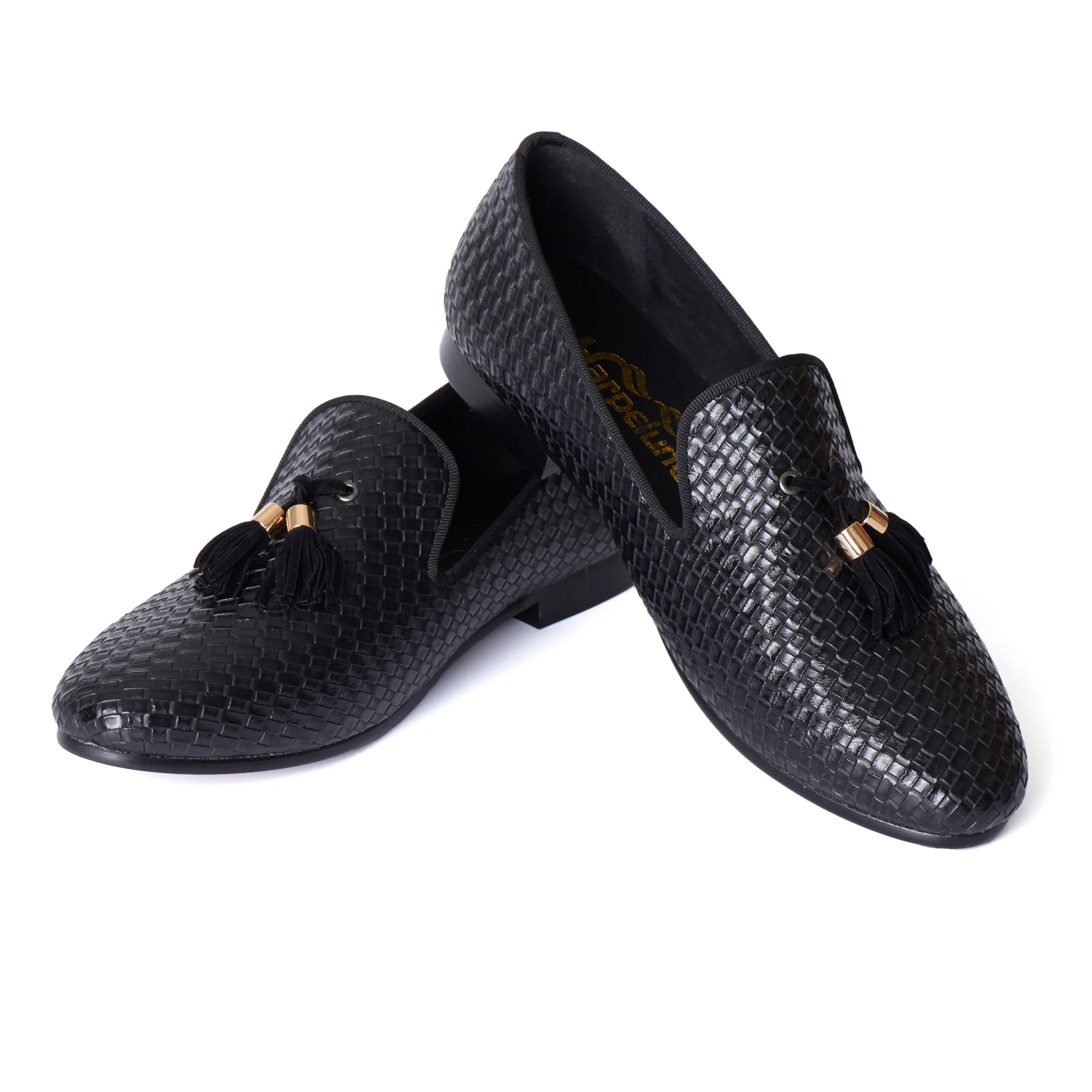 Tasseled Braided Woven Leather Men Loafers Shoes