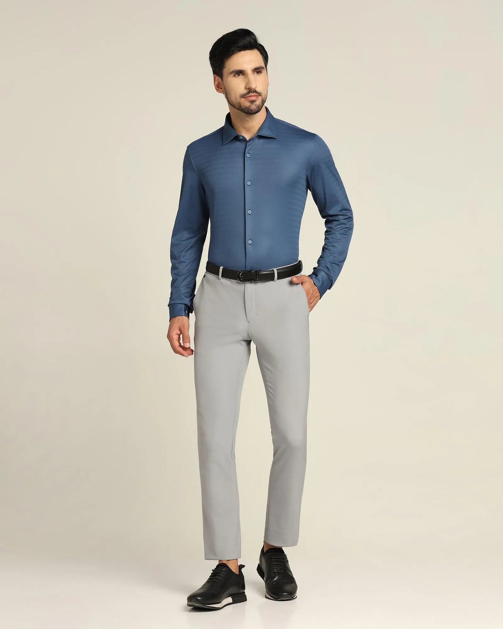 TechPro Casual Blue Textured Shirt - Tucker