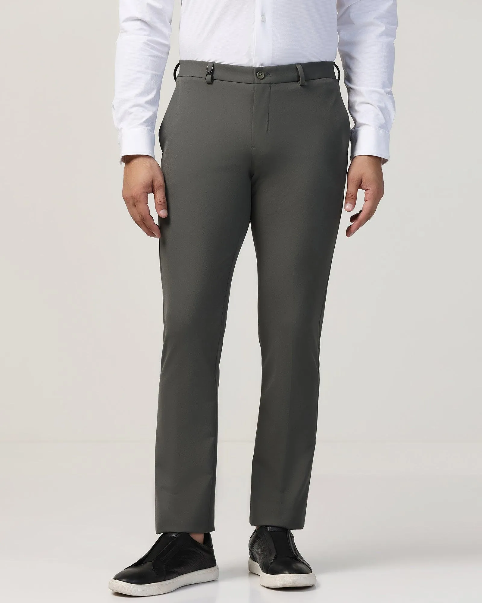 TechPro Slim Fit B-91 Formal Olive Solid Trouser - Ashley