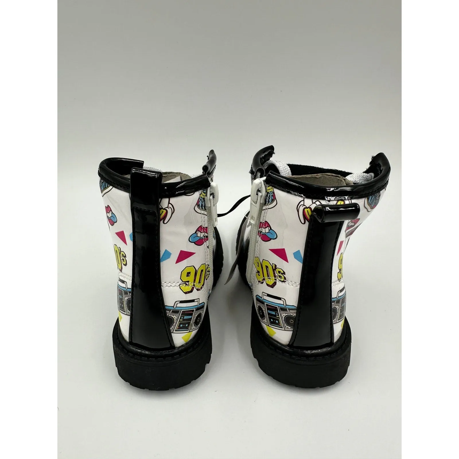 Toddler Size 6, White with a 90s Retro Print Rain Boot